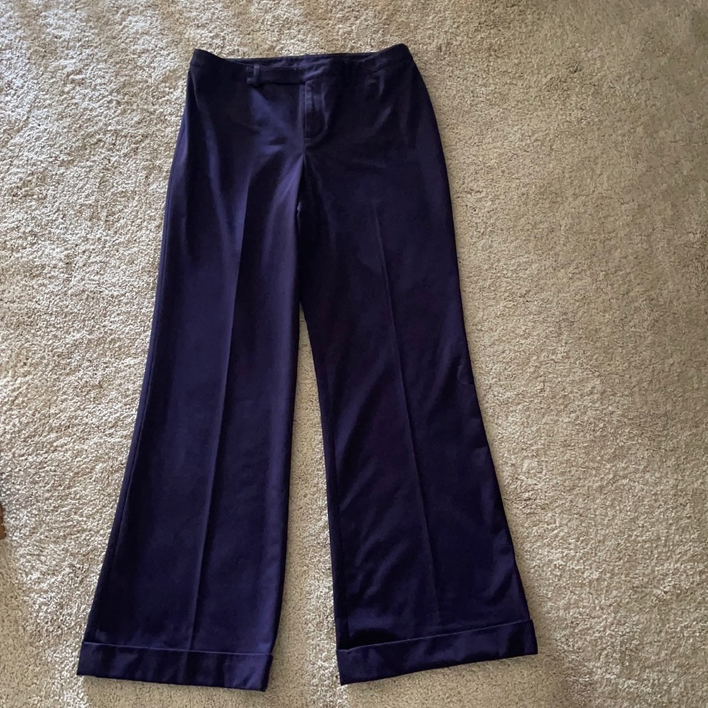 Women’s Nine West dark eggplant cuffed pants sz 10